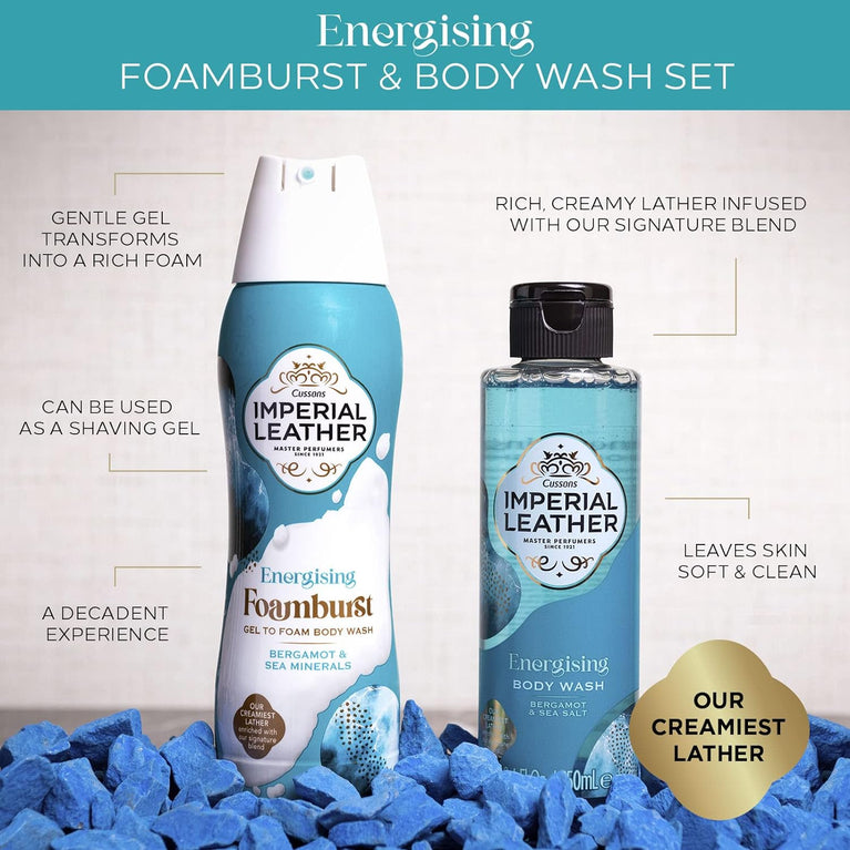 Imperial Leather Foamburst Energising Shower Gel with Bergamot & Sea Minerals - Pack of 6 x 200ml