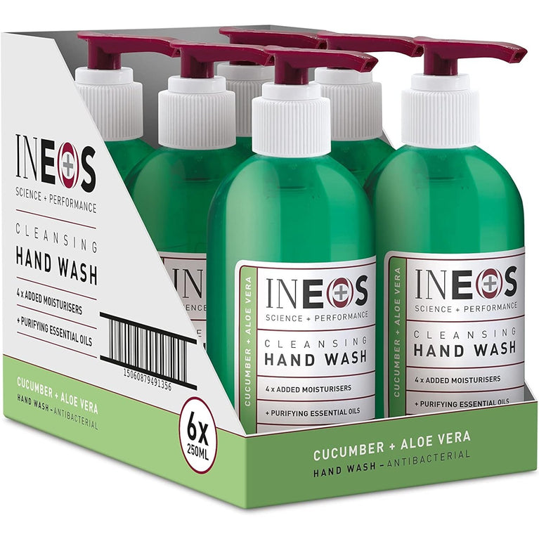 Moisturising Cucumber & Aloe Vera Hand Soap - Pack of 6 x 250ml Bottles