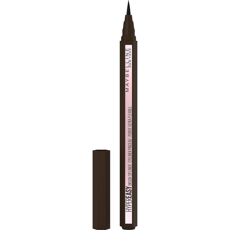 Maybelline 24-Hour Hyper Easy Brush Tip Liquid Eye Liner in Pitch Brown - Smudge Proof and Suitable for Sensitive Eyes