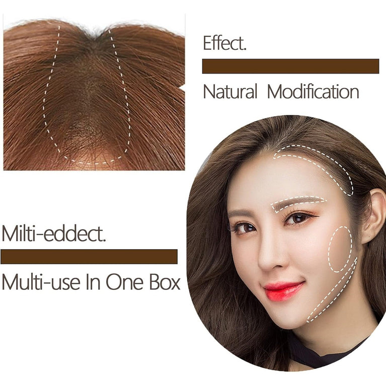 Instantly Hairline Shadow - Hairline Powder - Quick Cover Grey Hair in Hair Regrowth Treatments - Windproof Sweatproof Hair Touch-Up for Root Concealer - Long Lasting with Mirror & Puff ((Dark brown))