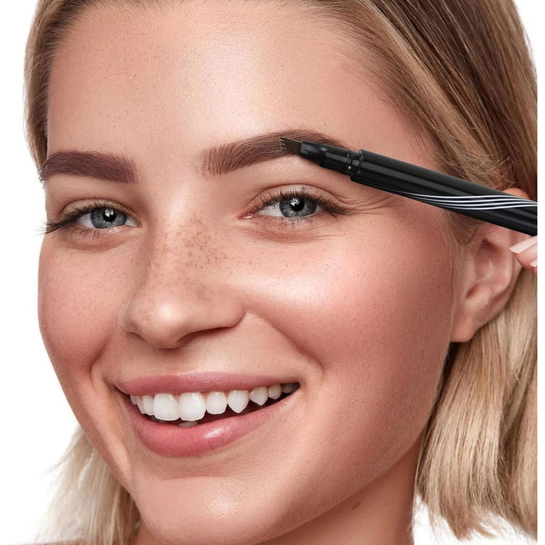 Boobeen 4-Point Micro Shaping Waterproof Eyebrow Pencil - Natural Look, Long Lasting, Liquid Eyebrow Fork Tip Pen for 3D Hair-Like Strokes