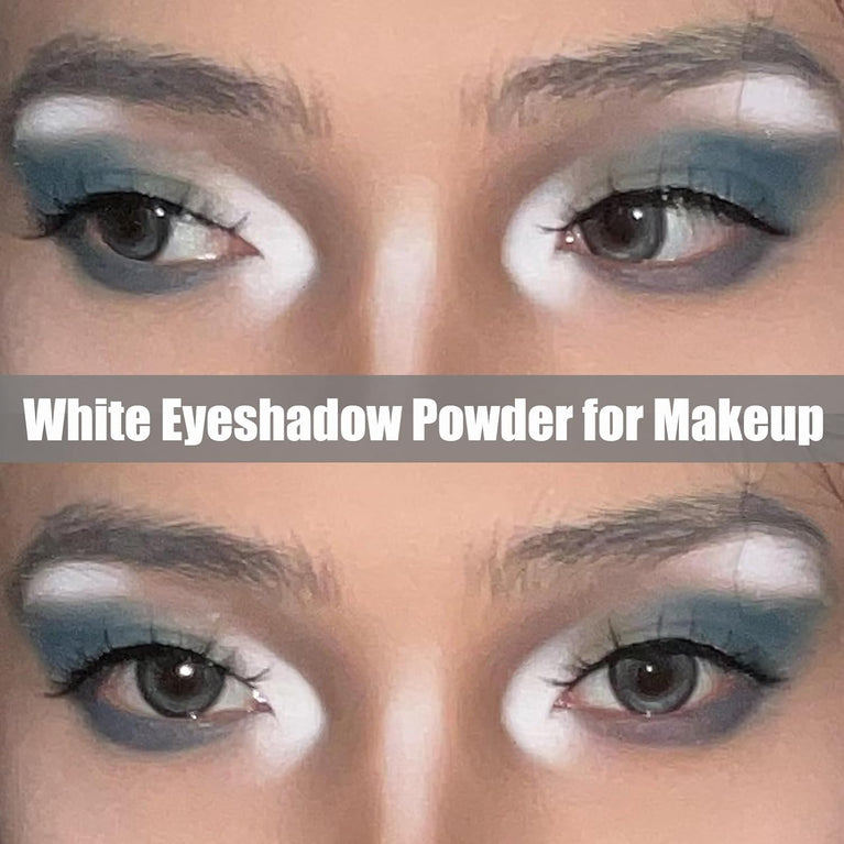 White Single Shimmer Eyeshadow - High Pigment, Long Lasting, Waterproof Makeup Powder Palette
