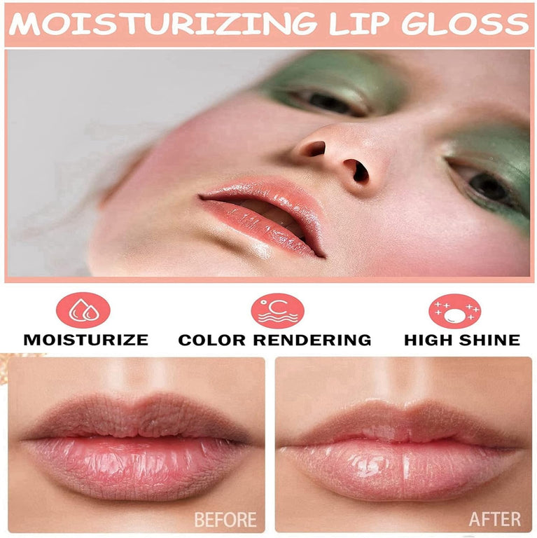 Long-Lasting Lip Stain & Plumping Gloss with Hydrating Formula, Tinted Balm for Smooth, Full, Lustrous Lips - Nude & Pink Tones (#803)
