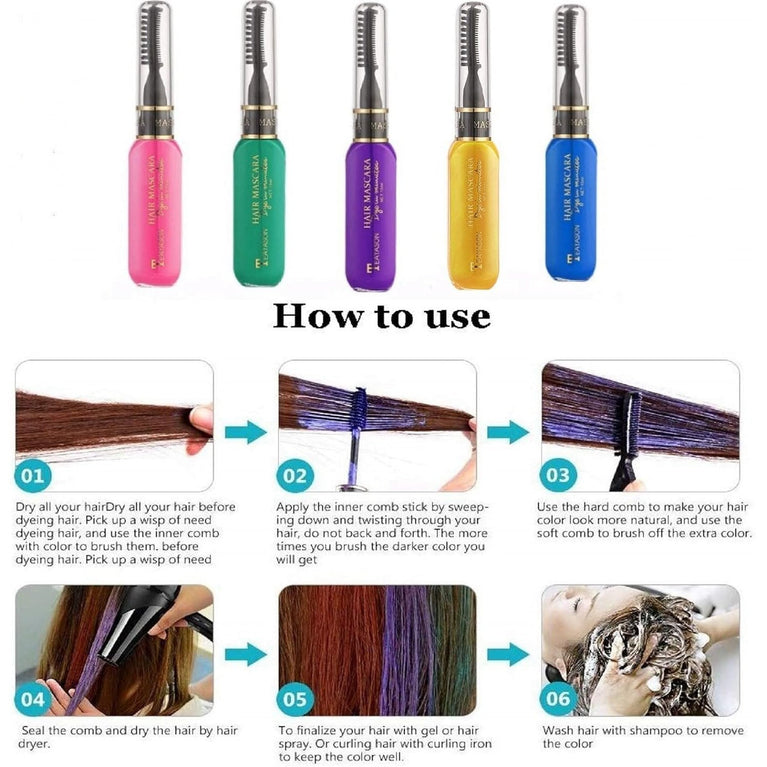 5PCS Coloured Hair Spray Wash Out Kids,Pink Hair Dye,Blue Hair Spray Colour For Kids,Pink Hair Spray Wash Out,Hair Mascara, Kids Hair Dye Pray,Colour Hair Sprays Kids Wash Out,Wash In Hair Colour