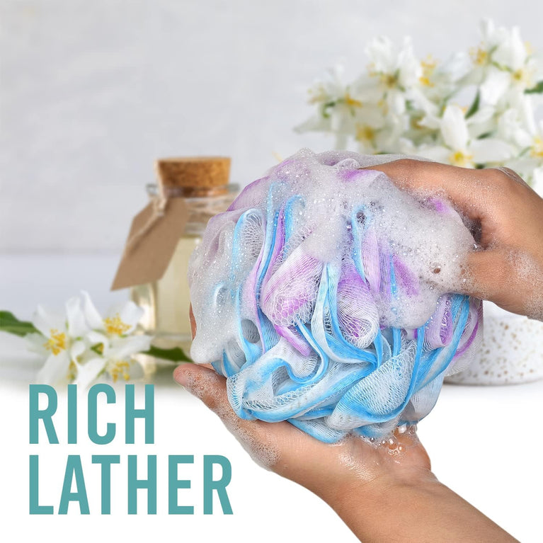 Valby Loofah Exfoliating Bath Sponge Set - Pack of 4 Oceanic Shower Scrubbers