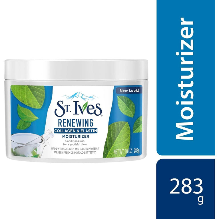 St Ives Youthful Radiance Skin Moisturizer with Collagen & Elastin - Dermatologist Tested, 10 oz Jar