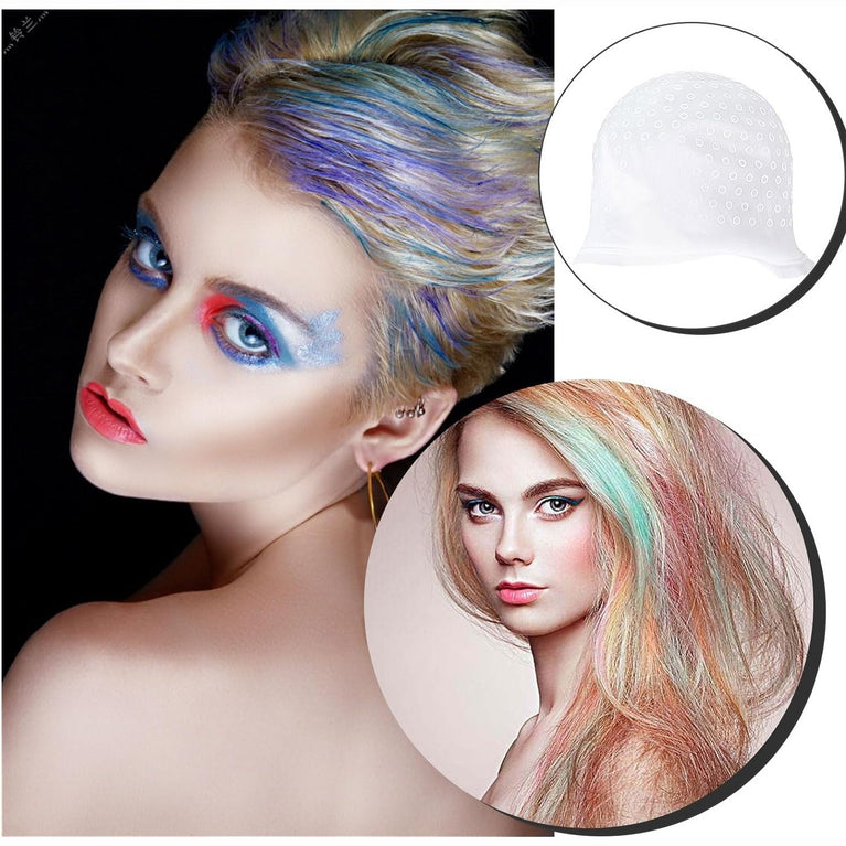 Silicone Highlight Cap Kit with Tools for Hair Dyeing (7Pcs)