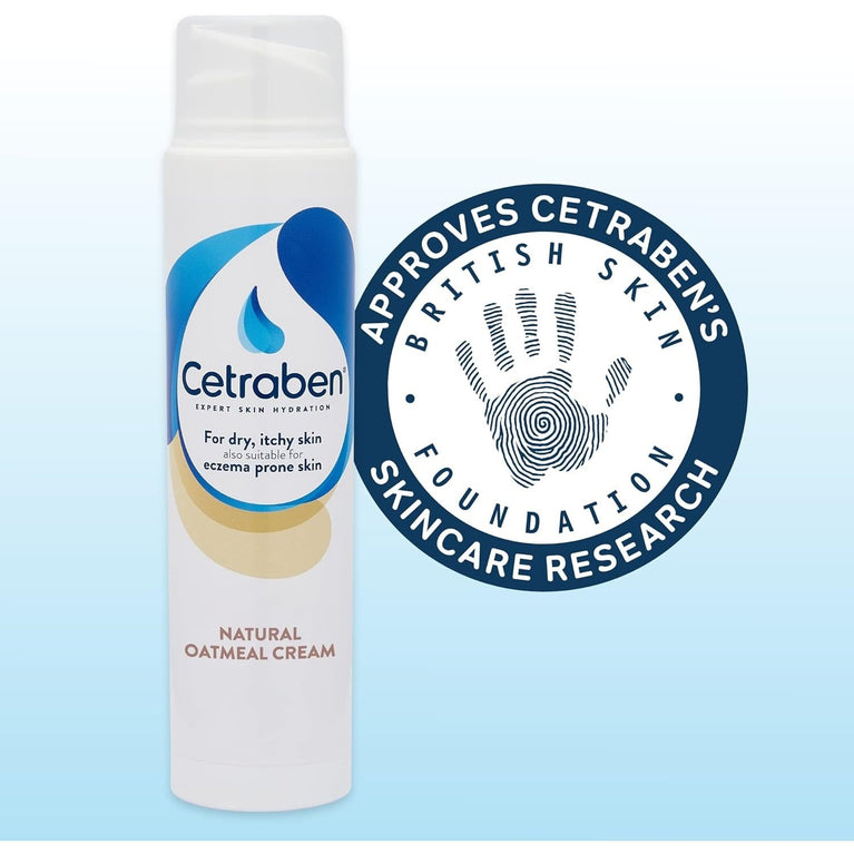 Cetraben Natural Oatmeal Cream Body Cream - Nourishing Moisturizer for Dry and Sensitive Skin (190g)