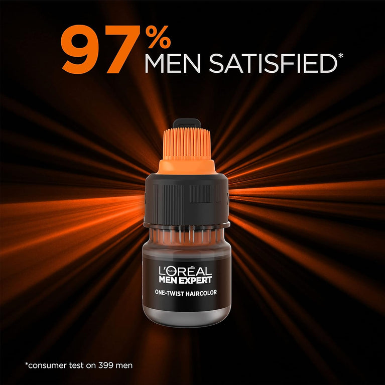 L'Oreal Paris Men Expert One Twist Hair Colour, Light Brown Shade - Fast Grey Coverage Hair Dye for Men
