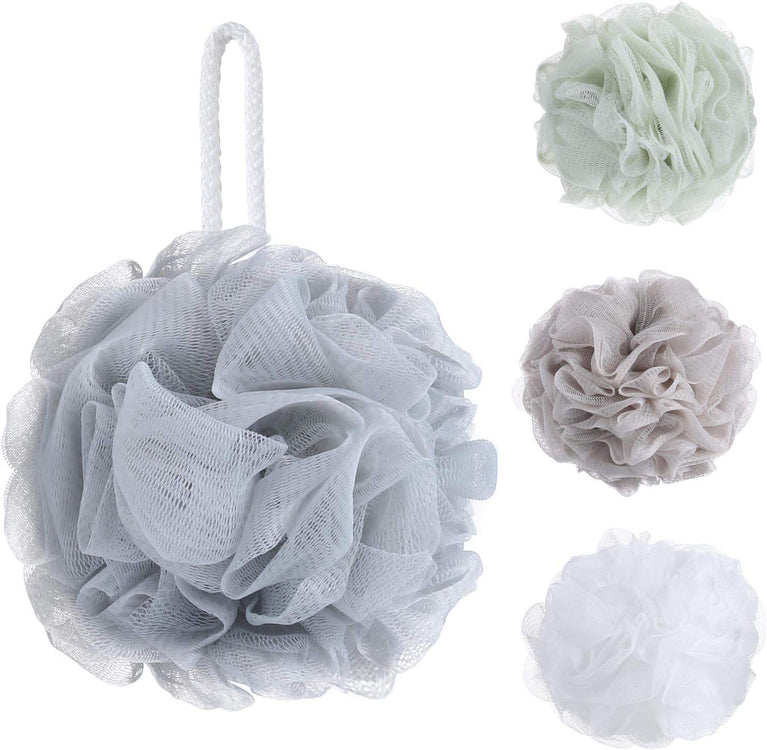 Tbestmax 4 Pack Mesh Pouf Bath Sponge - Gentle Exfoliating Shower Balls