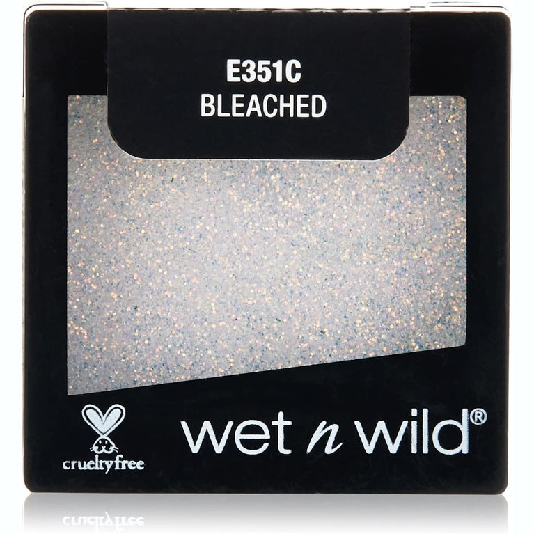 Wet 'n' Wild, Color Icon Single Glitter Eyeshadow, Ultra-Pigmented and Shine Infused, Enriched with Hydrating Formula, Ideal for Professional Makeup, Shade - Bleached