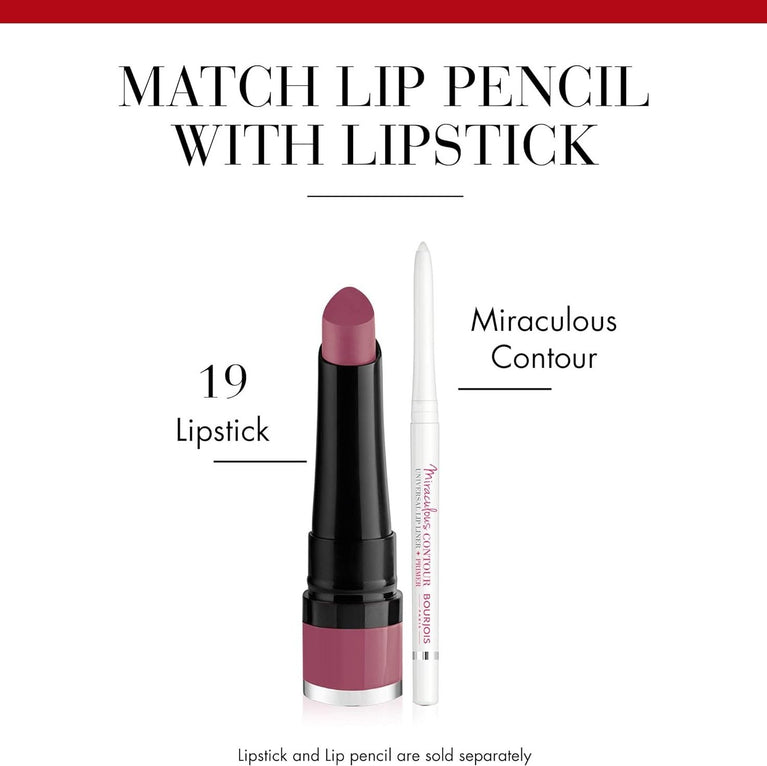 Bourjois Velvet Lipstick in 19 Place Des Roses Shade, 2.4G