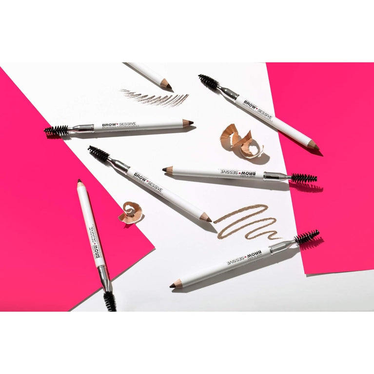 Wet 'n' Wild Brow-Sessive Medium Brown Eyebrow Pencil, Dual-Functional with Spoolie Brush, for Natural, Buildable Eyebrow Definition