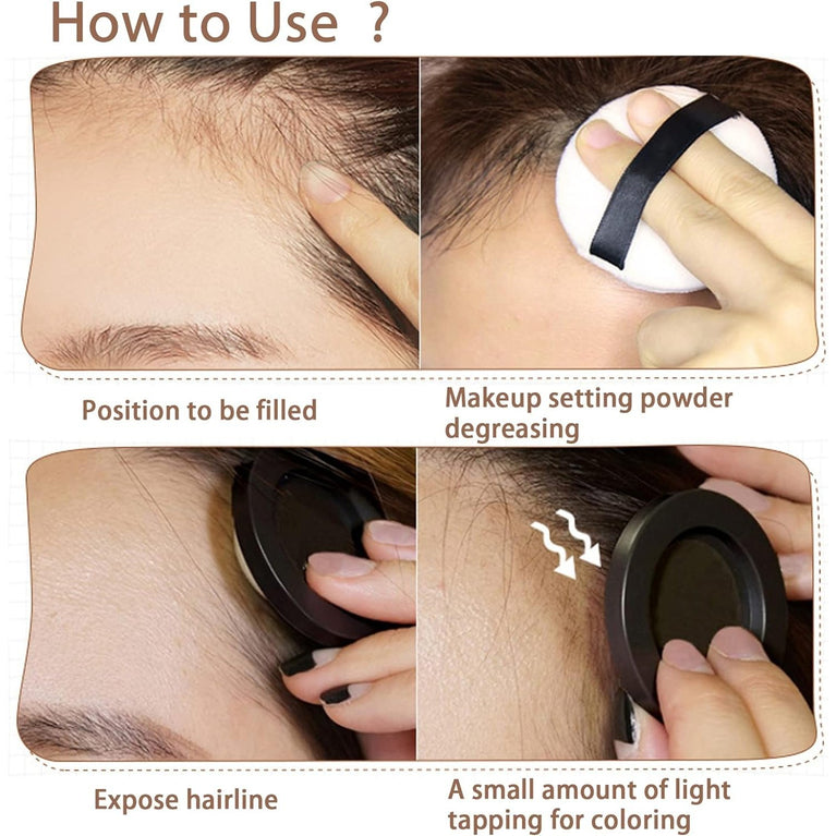 Instantly Hairline Shadow,Hairline Powder,Root Touch Up Quick Cover Brown Hair Root Concealer for Hairline,Shadow,Eyebrows, Beard,Waterproof,Lithe,Portable,Nautral,Long Lasting,with Mirror &Puff