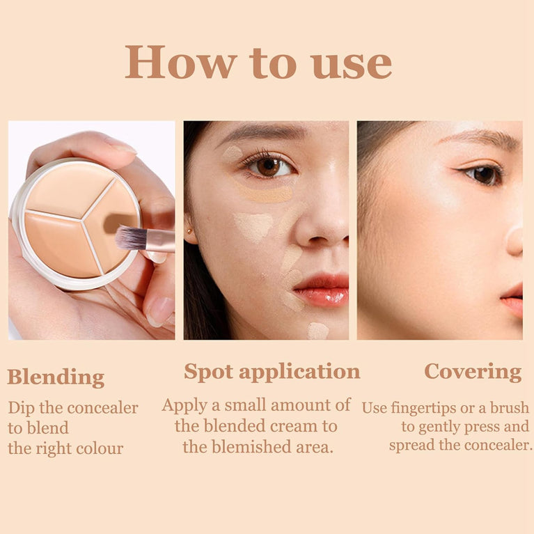 3-in-1 Color Correcting Concealer Palette for Radiant & Flawless Complexion