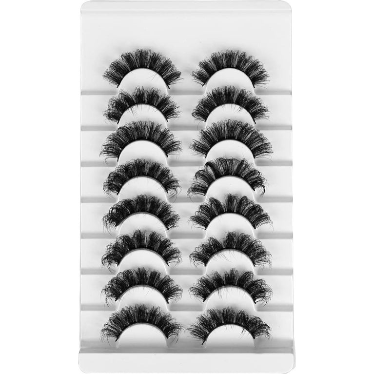 Leipple 8D Mink Effect False Eyelashes - 8 Pairs Reusable, Waterproof and Natural Looking Faux Eyelashes - Perfect for Everyday and Special Occasions (QZ-04)