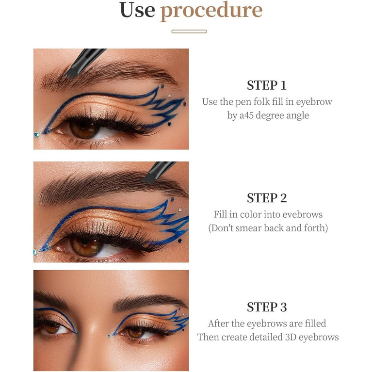 Long-Lasting Waterproof Eyebrow Pen with Quad-Tip Design for Natural and Full Brow Look (Shade: Light Coffee)