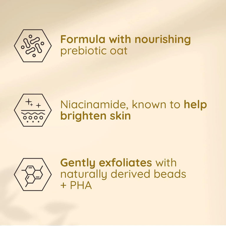 Aveeno Skin Renewal Gentle Body Scrub, Exfoliates & Renews Dry, Bumpy Skin, with Prebiotic Oat, Naturally Derived PHA & Niacinamide, 200ml