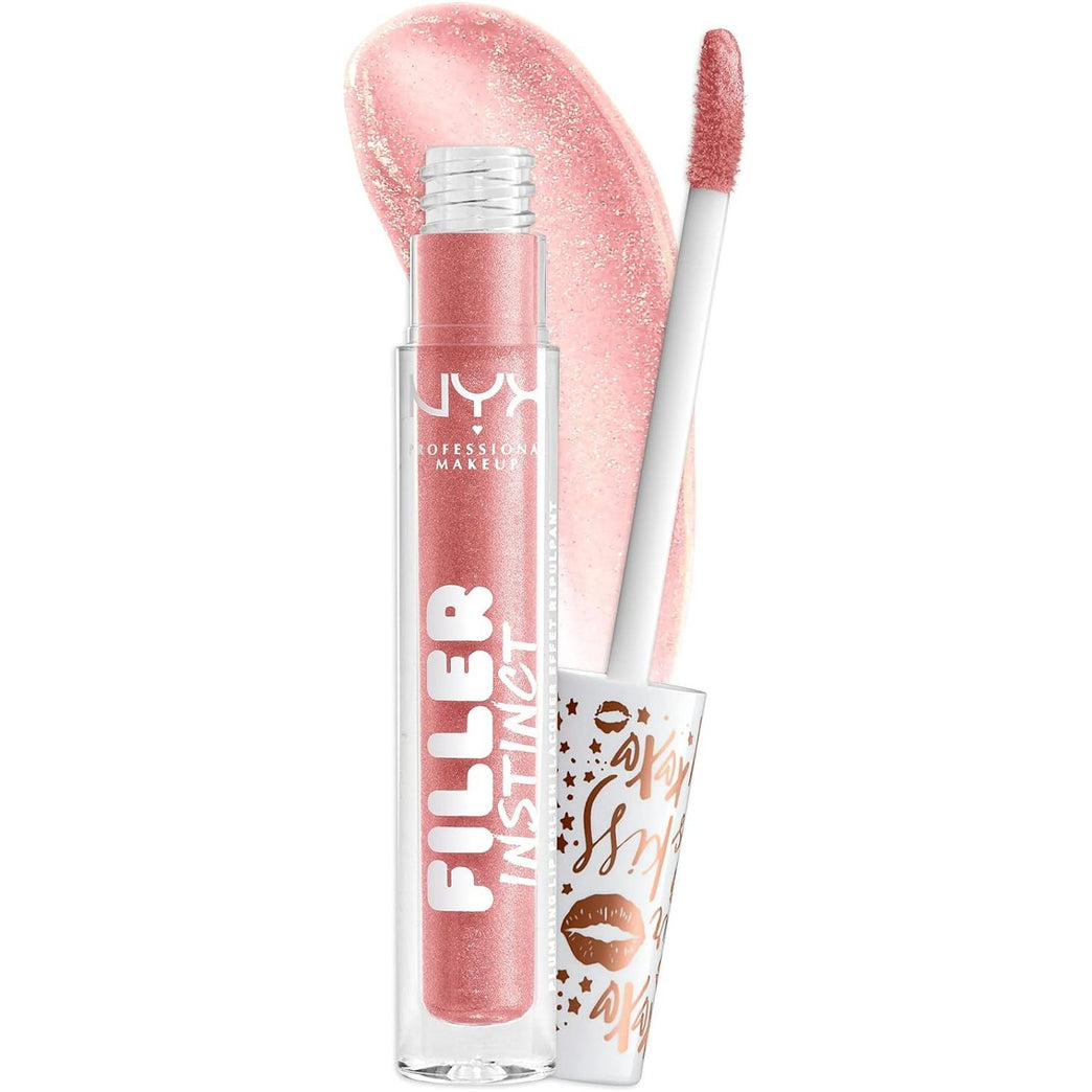 NYX Professional Vegan Lip-Enhancing Gloss, Hydrating & Conditioning, Shimmer Finish, 2.5 ml, Shade: Sparkling Please