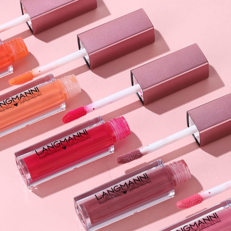 LANGMANNI 12-Color Lip Gloss Makeup Set: Shiny, Smooth & Long-Lasting Lip Stains for Women and Girls