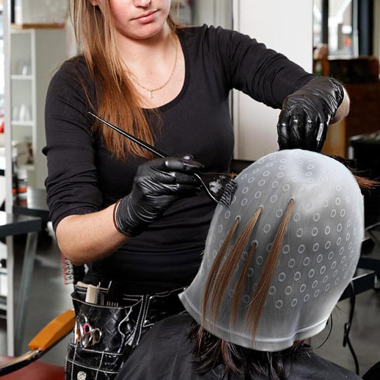 Silicone Highlight Cap Kit with Tools for Hair Dyeing (7Pcs)