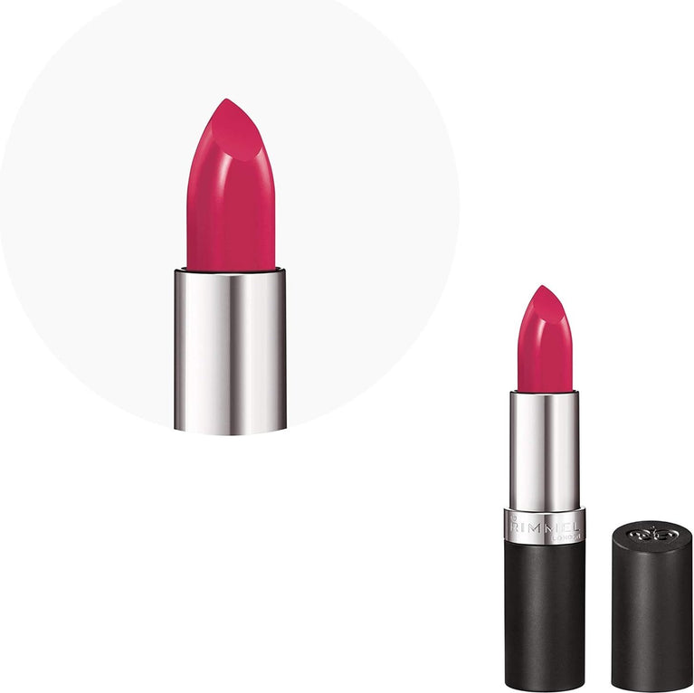 Kate Moss Collection High-Intensity Rosy Pink Lipstick by Rimmel London, Long-Lasting Finish, 4g (Pack of 1)