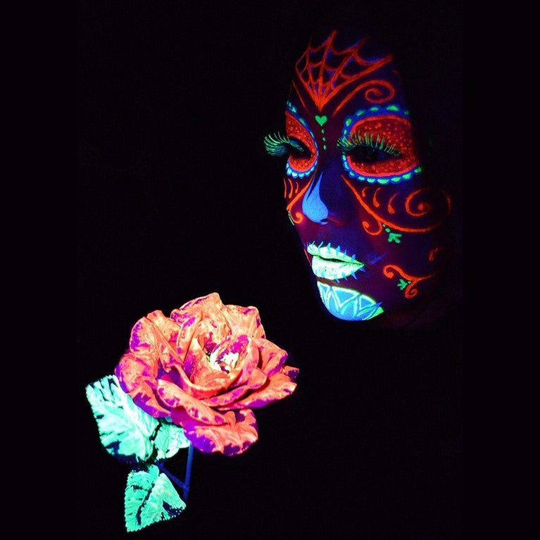 Bright UV Responsive Neon Face and Body Paint - Set of 6 Fluorescent Tubes for Glowing Fun!