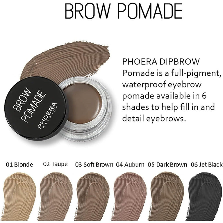 PHOERA Dark Brown Eyebrow Gel - Professional Makeup Pomade for 24-Hour Perfectly Defined, Waterproof, Smudge-Proof, and Sweat-Resistant Brows (#5)