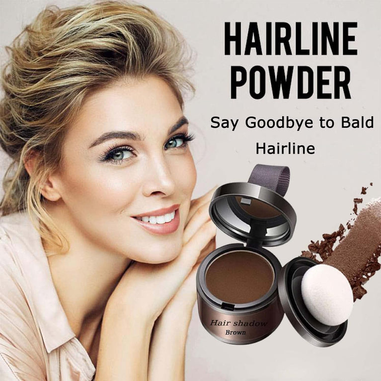 Hairline Powder Instantly Hairline Shadow Powder,Quick Cover Grey Hair Root Concealer,Eyebrows & Beard Line,Thin Hair Root Dye Touch Up,Windproof&Sweatproof,Hairline Powder for Women and Men(Brown)