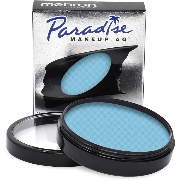 Mehron Paradise AQ Light Blue Face and Body Paint (1.4 oz) - Water Activated, Smear Resistant with Enriching Emollients