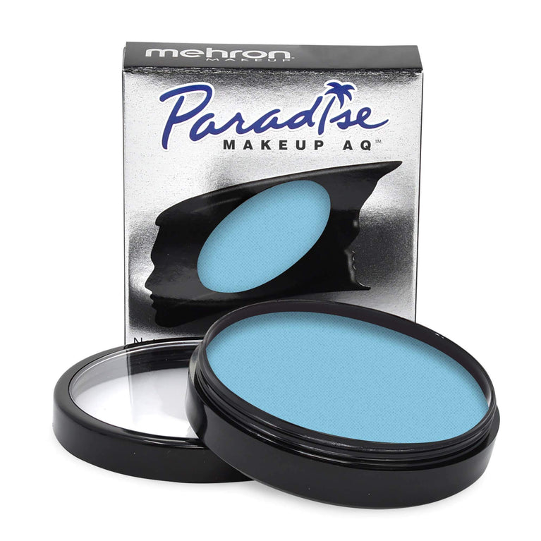 Mehron Paradise AQ Light Blue Face and Body Paint (1.4 oz) - Water Activated, Smear Resistant with Enriching Emollients