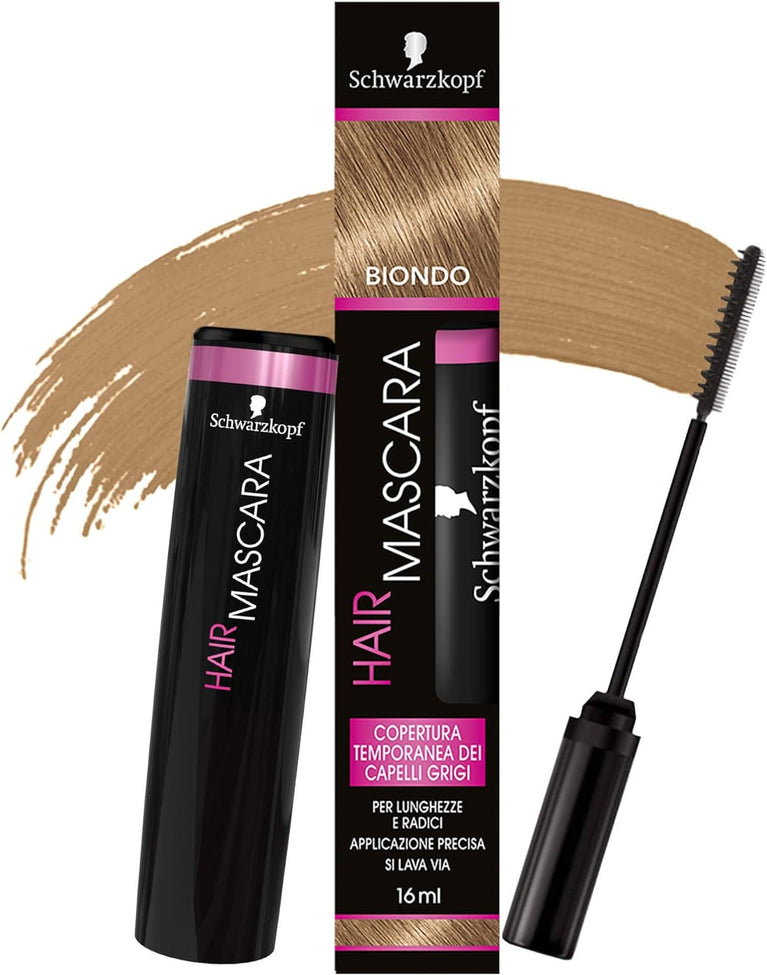 Schwarzkopf Hair Mascara, Temporary Hair Mascara, Temporary Gray Hair Cover, Blonde Color, 15 ml, 16 ml, 1