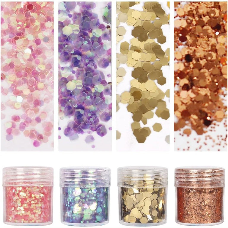 Festival-Ready Holographic Unicorn Glitter Set: Ultra-Thin Sequins for Nails, Face, and Body in 8 Vibrant Shades
