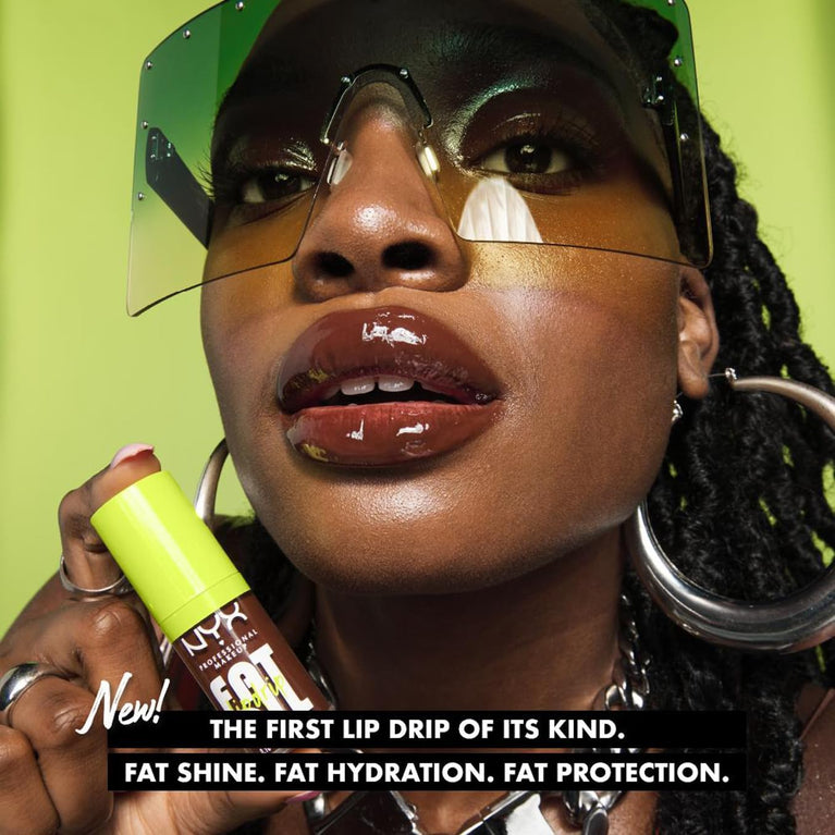 NYX Professional 12-Hour Hydrating Lip Gloss with Cloudberry & Raspberry Oils and Squalane, Non-Sticky High Shine, Fat Application, Vegan, Shade: My Main