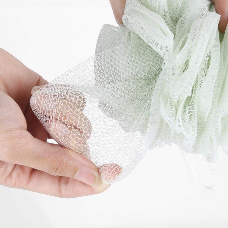 Tbestmax 4 Pack Mesh Pouf Bath Sponge - Gentle Exfoliating Shower Balls