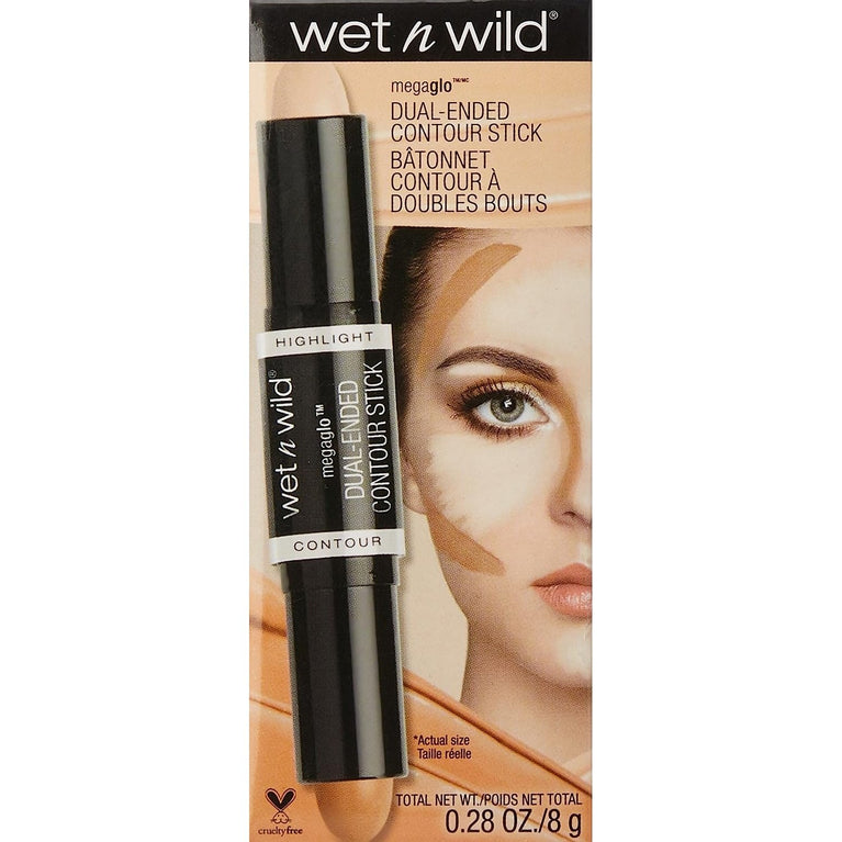 WET N WILD MegaGlo Highlight & Contour Stick - Dual-Ended for Effortless Sculpting in Medium/Tan Shade