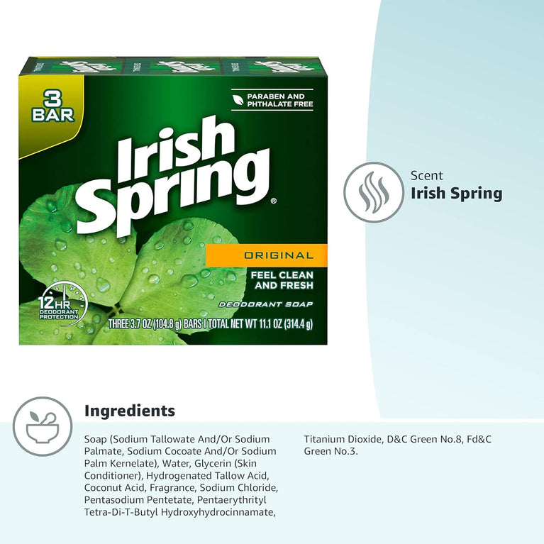 Irish Spring Original Deodorant Soap - Value Pack of 3