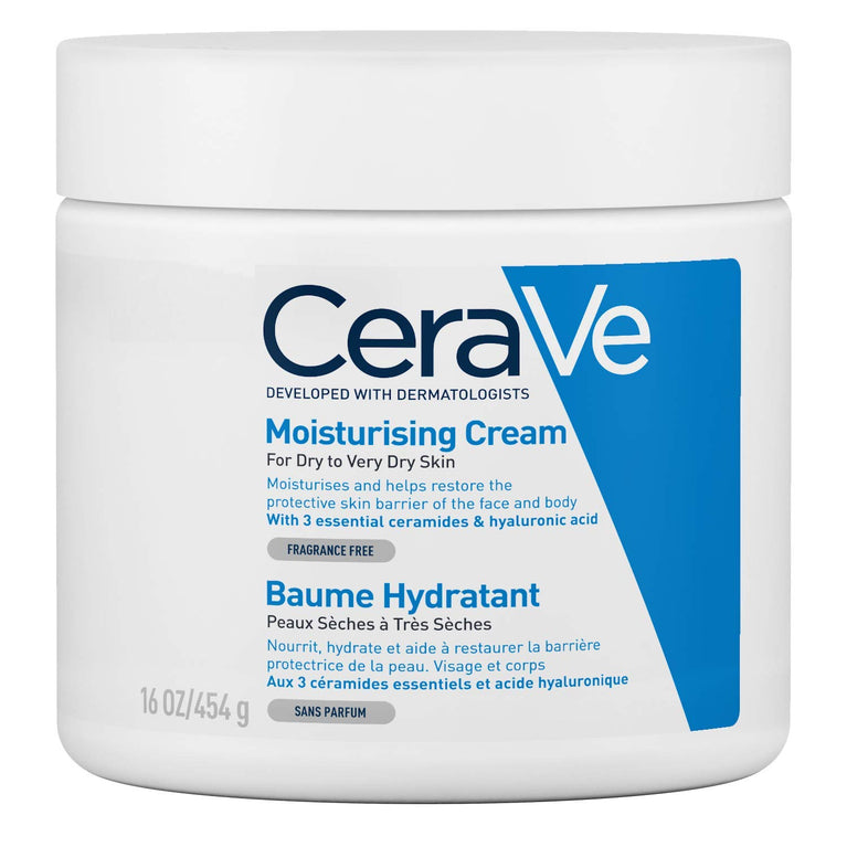 CeraVe Hydrating Cream for Dry to Very Dry Skin 454g with Hyaluronic Acid & 3 Essential Ceramides