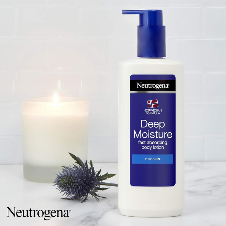 Neutrogena Deep Moisture Fast Absorbing Body Lotion for 24-Hour Hydration, 400 ml