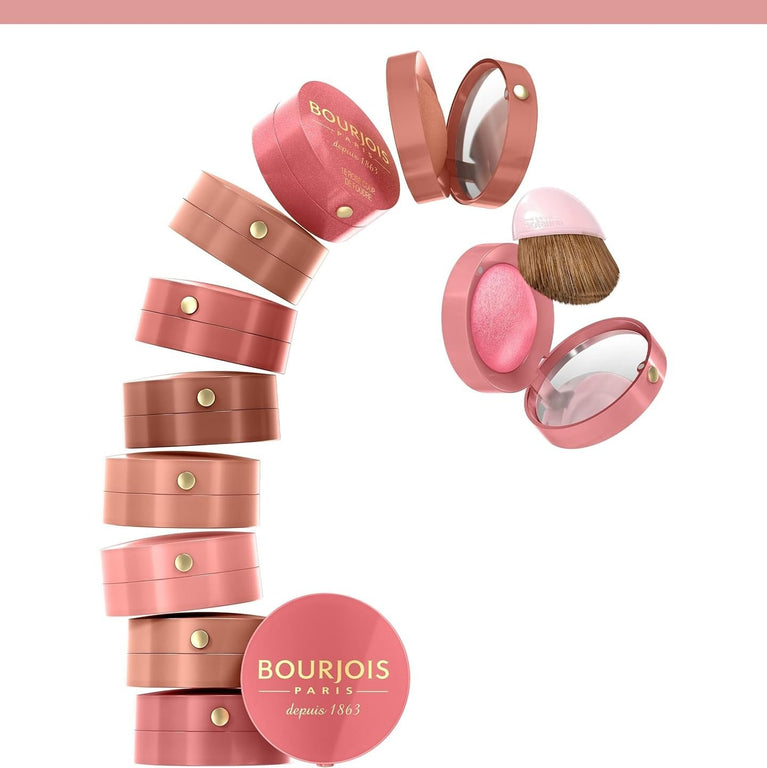 Bourjois Seamless Radiant Blush in 74 Rose Ambre Shade, 2.5g with Compact Mirror and Brush