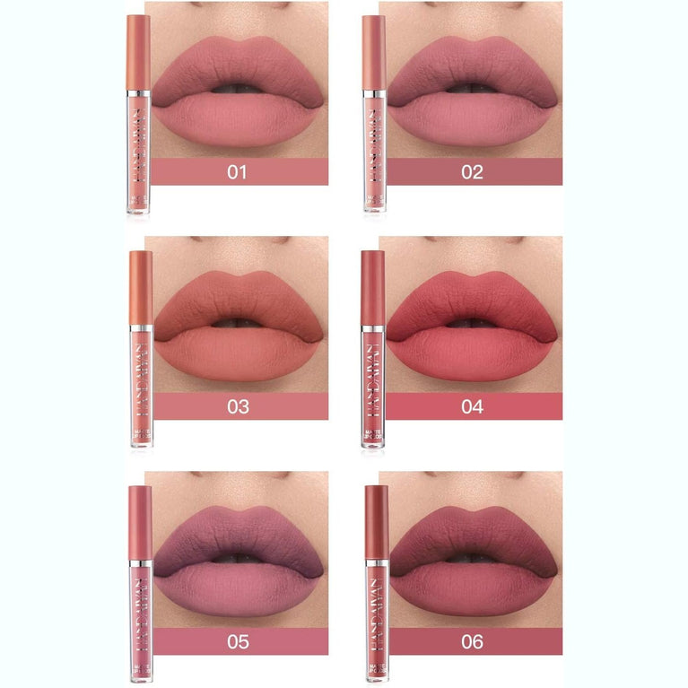 6-Shade Velvet Matte Lipstick Set with Durable, Non-Fading and Waterproof Formula - Ideal Gift for Makeup Enthusiasts (Set B)