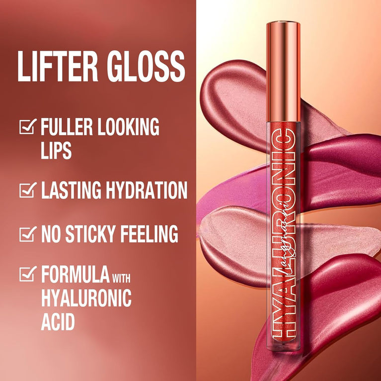 LANGMANNI Trio Lip Gloss Set with Hyaluronic Acid - Moisturizing, Shine Enhancing, and Long-Lasting Lip Hydrator, 0.1oz/pc (#1+#2+#3)