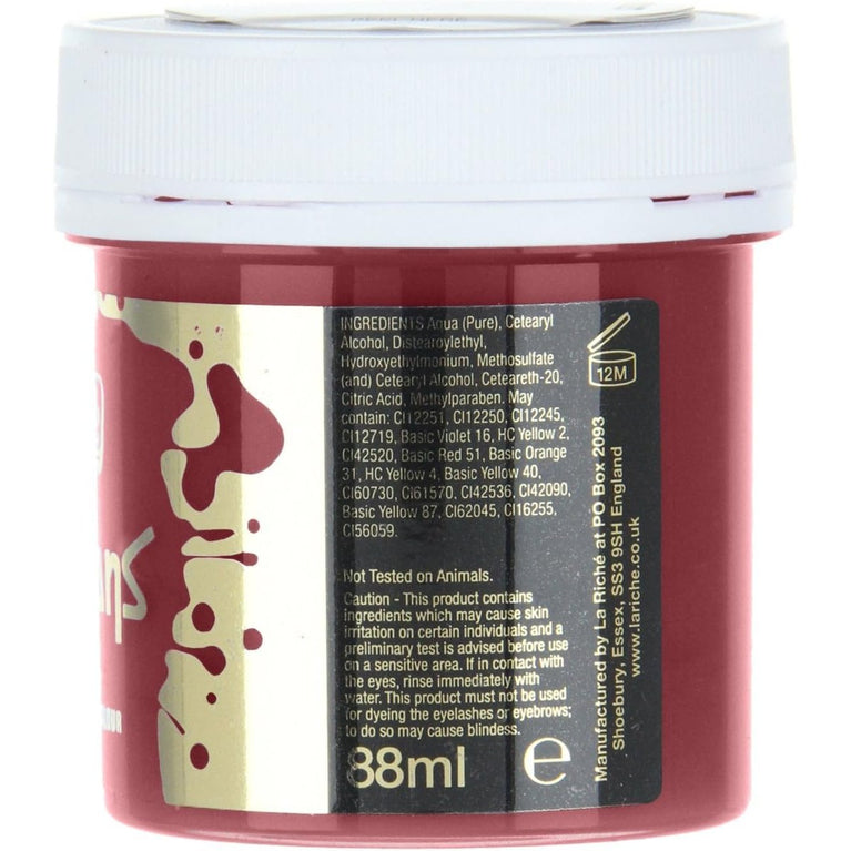DIRECTIONS Pillarbox Red Semi-Permanent Hair Colour - 88ml Tub