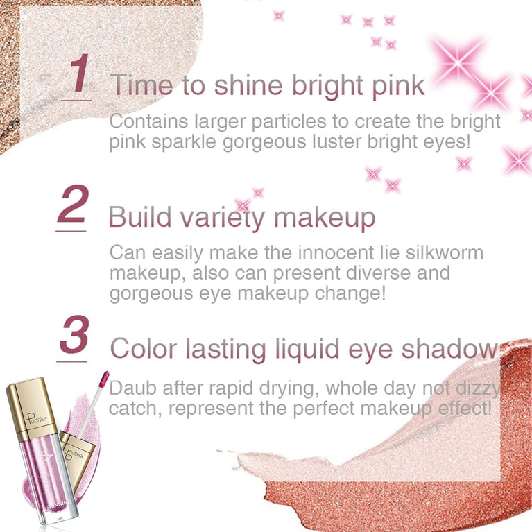 High-Impact Shimmer Eyeshadow & Liner Duo Pen, Glitter Pigment Infused, Quick-Drying Waterproof Metallic Gloss Eye Makeup, Add Sparkle to Your Look (Soft Pink)