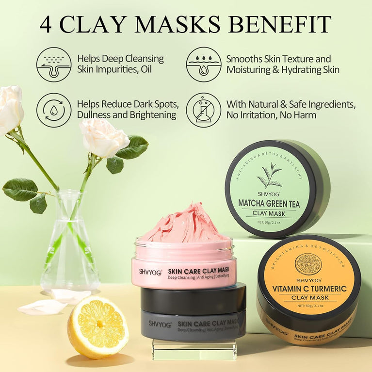 Ultimate Clay Mask Kit for Deep Cleansing and Skincare
