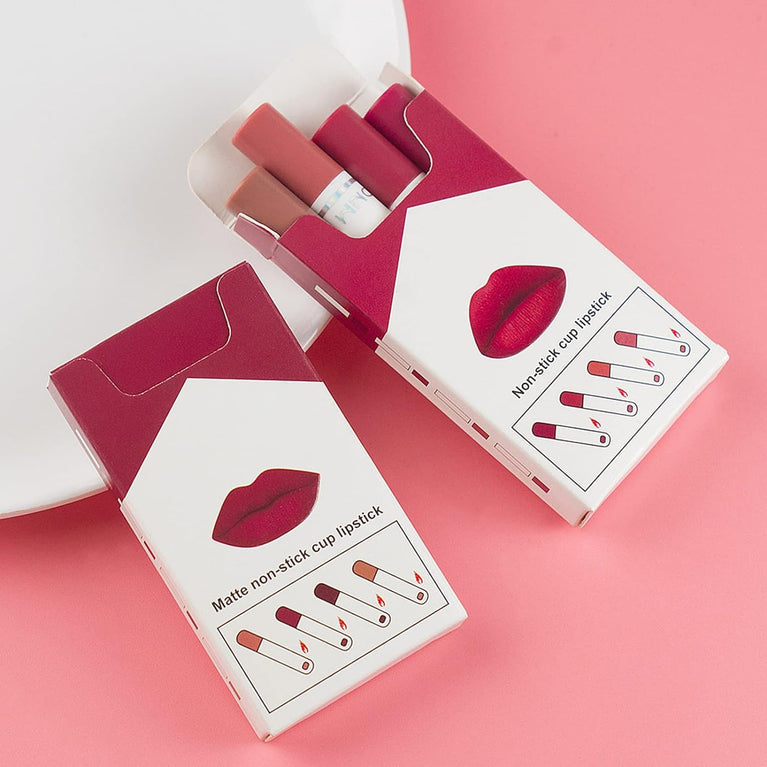 Long-Lasting Matte Lip Gloss Set - 4 Pcs High Pigment Waterproof Liquid Lipsticks, Nude Shades for All Occasions, Perfect Makeup Gift Set for Women
