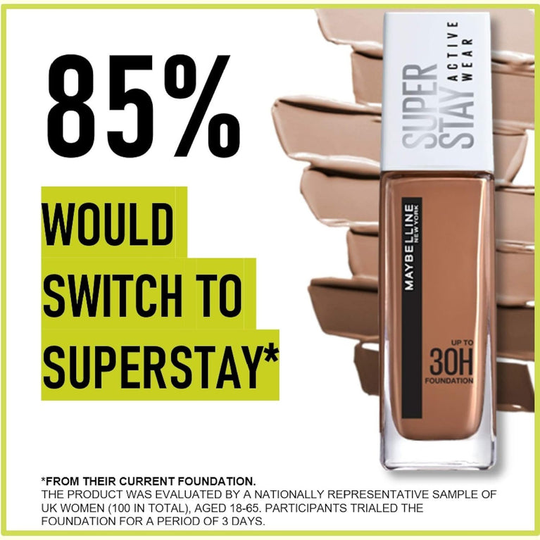 Maybelline New York 30 Hour Superstay Liquid Foundation in True Ivory - 30ml, Long-Lasting, Oil-Free and Dermatologist Tested