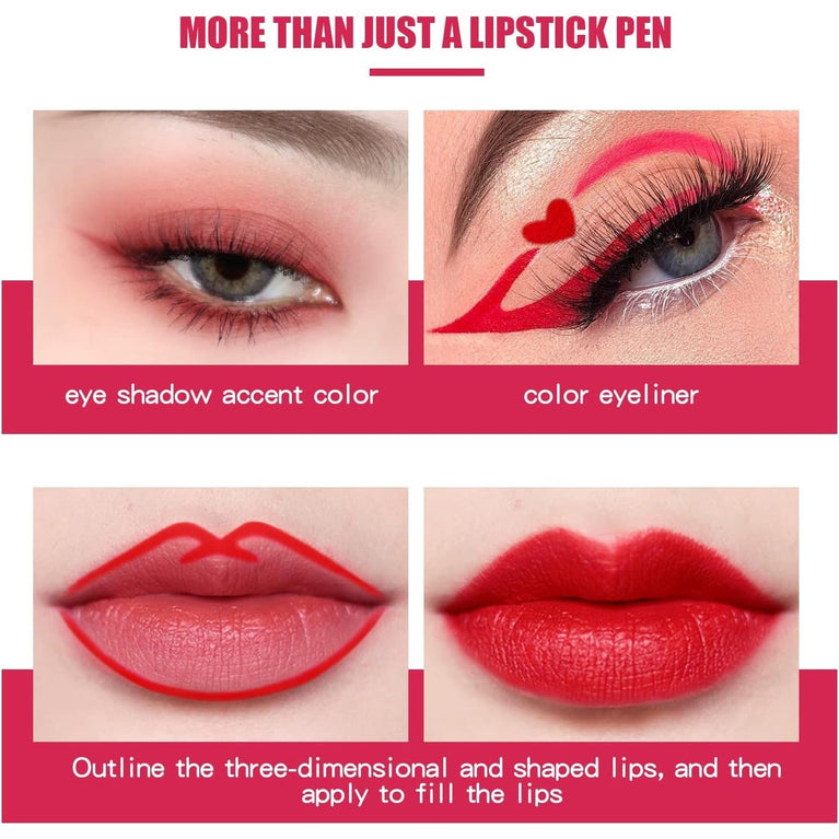 Beteligir Vibrant 8-Color Matte Lip Liner Set with Sharpener, Long-Lasting and Waterproof Lip Crayon, Non-Drying and Easy to Apply, Cruelty-Free (01)