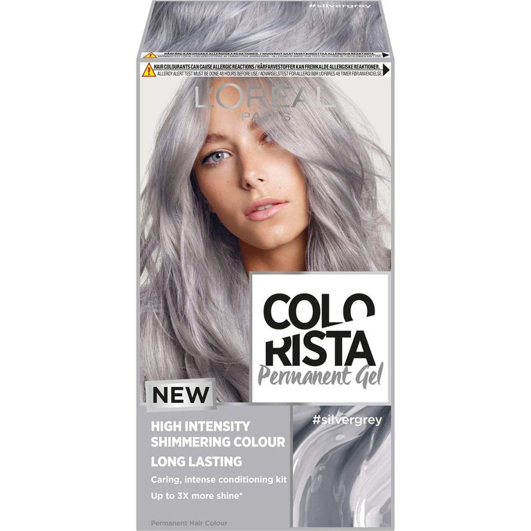 L'Oréal Paris Colorista Permanent Gel Hair Dye - Silver Grey Color Vibrance for Long-Lasting Shine