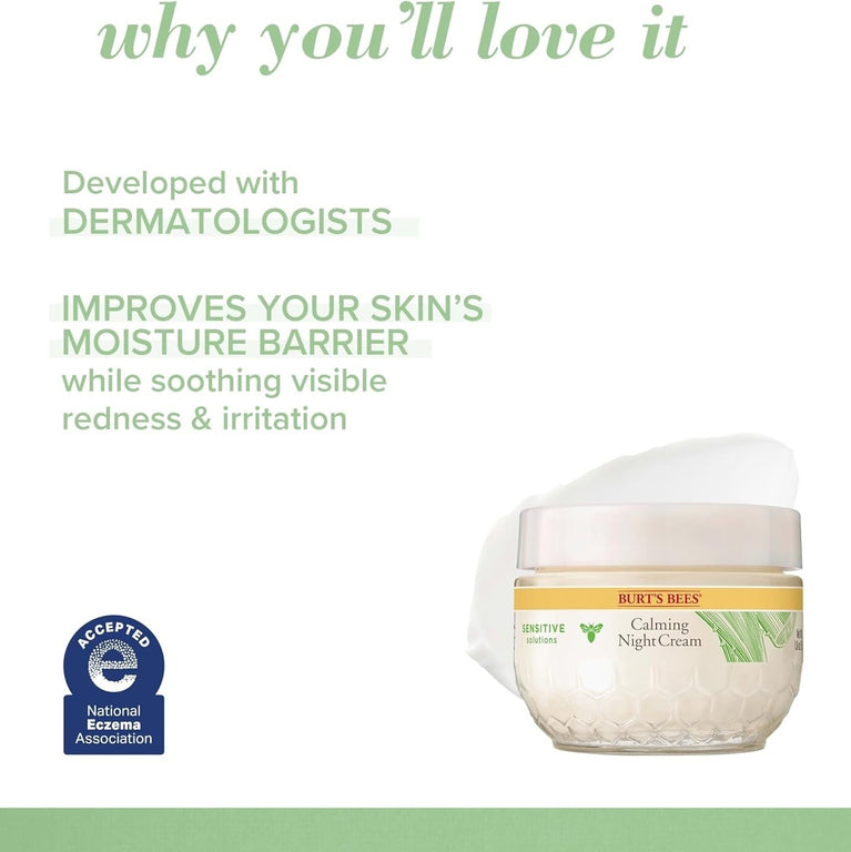 Burt's Bees Nightly Soothing Cream for Sensitive Skin, 50g